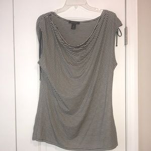 Barely worn black striped sleeveless shirt from White House Black Market XL